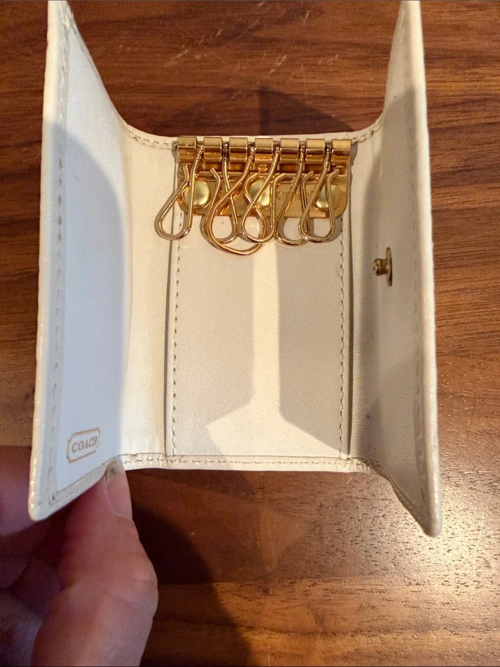 Coach white leather